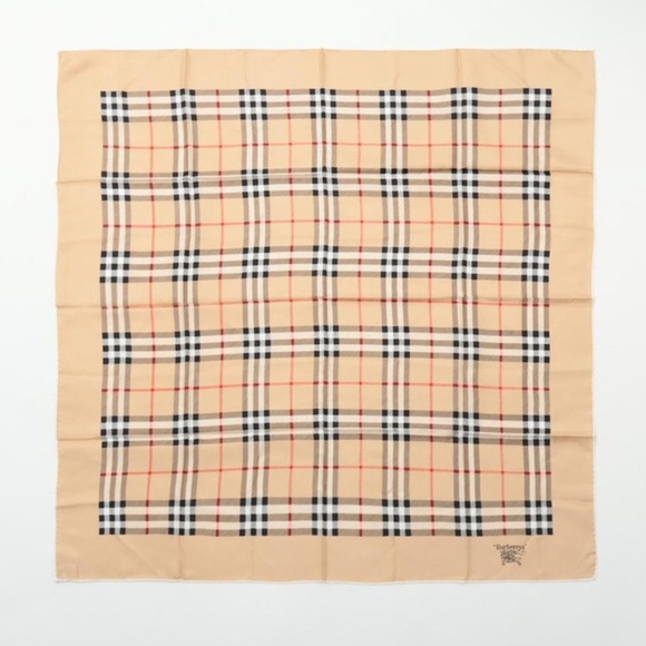 Burberry Beige Check Silk Scarf - Picture 1 of 3